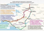 Схема автомобильного движения к Крымскому мосту.