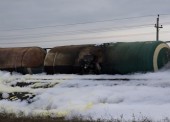 В Темрюкском районе с рельсов сошли 12 вагонов-цистерн предприятия "Таманьнефтегаз"